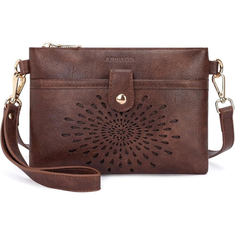 Women 02-coffee Wallet Imported Zipper Purse Crossbody Bags